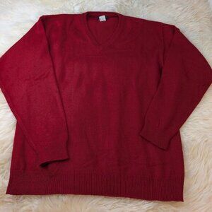 St Michael Vintage Red Acrylic Sweater Women Size Large